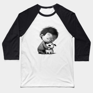 Boy hugging his Dog Baseball T-Shirt